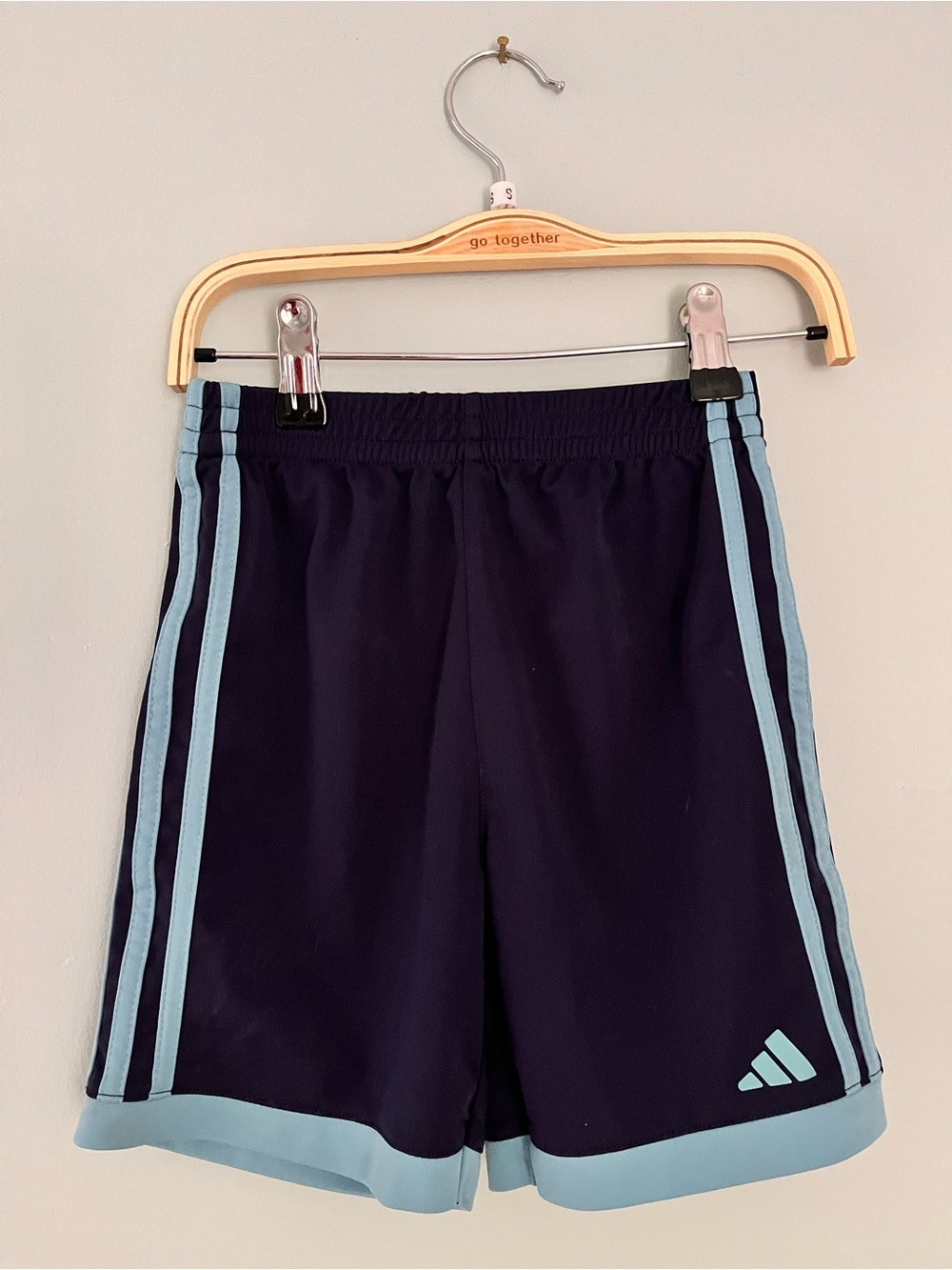 adidas Navy and Light Blue Kids Athletic Shorts
